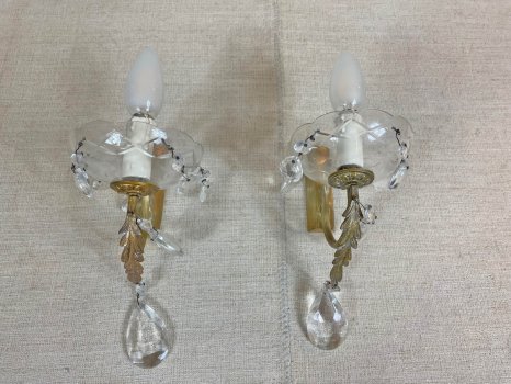COPPIA DI APPLIQUE CON GOCCE DI CRISTALLO