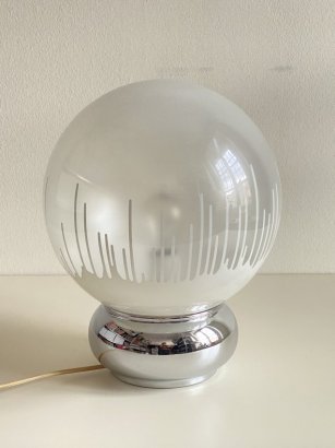 TABLE LAMP  WITH BALL SATIN GLASS LAMPSHADE