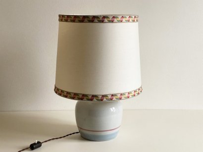LAMP LIGHT BLUE AND ROSE CERAMIC BASE
