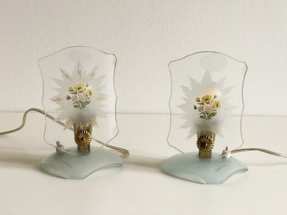 PAIR OF GLASS ABAT JOUR