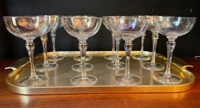 SET OF GLASS GOBLETS 1960S