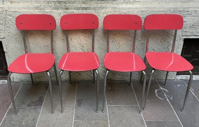 RED FORMICA CHAIRS