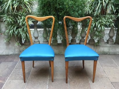 PAIR OF BENTWOOD CHAIRS SKY BLUE