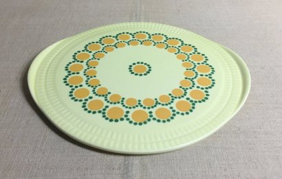 CERAMIC TRAY WITH ORANGE POLKA DOT