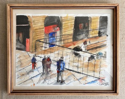 WATERCOLOUR WITH WOODEN FRAME
