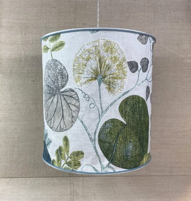 SUSPENSION LAMP WITH SHADE IN FABRIC LEAVES