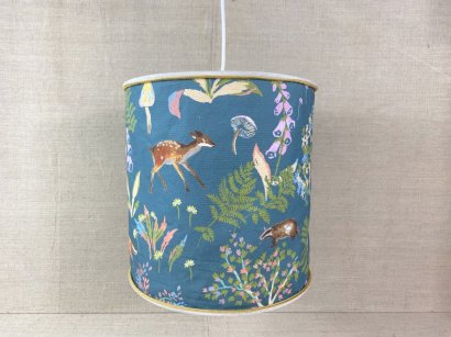 SUSPENSION LAMP WITH SHADE IN FABRIC BLUE
