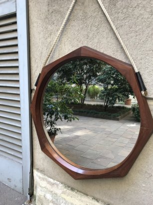 TEAKWOOD OCTAGONAL MIRROR