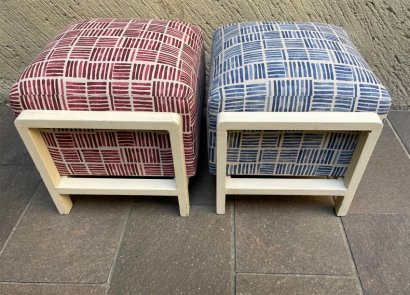 PAIR OF SEVENTY POUFS