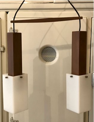 PENDANT LAMP WITH WOOD AND OPALINE PLEXI DIFFUSER